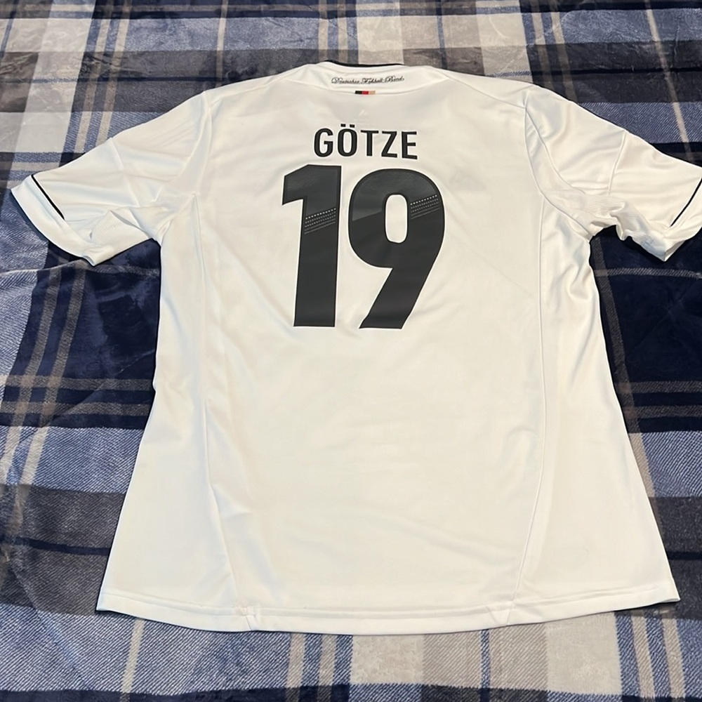 Germany 🇩🇪 National Team #19 Mario Gotze 2014 FIFA World Cup home jersey